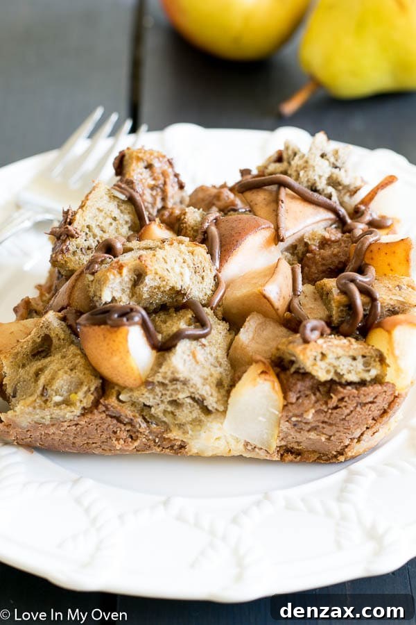 Decadent Nutella Pear French Toast Bake 4 nutella-pear french toast bake