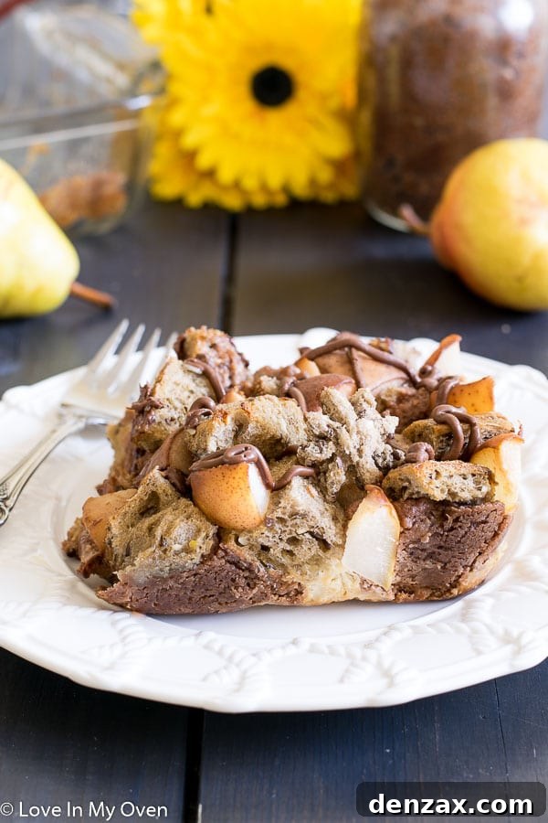 Decadent Nutella Pear French Toast Bake 7 nutella pear bake