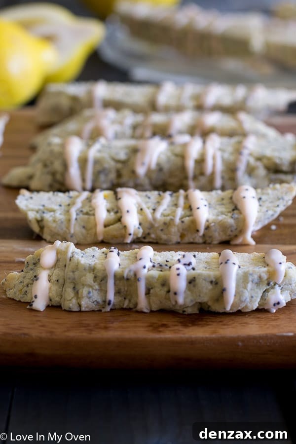 platter of lemon poppy seed biscotti