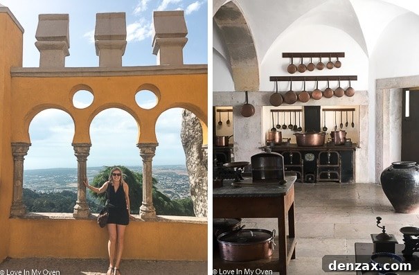 Inside Pena Palace kitchen with original pots and pans