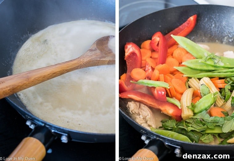 Bowl of Thai Green Chicken Curry ready to serve