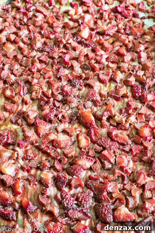 Roasting Strawberries and Rhubarb for Compote