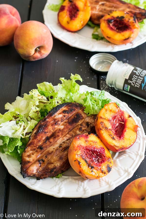 Grilled Chicken with Sea Salted Peaches - A perfect summer recipe