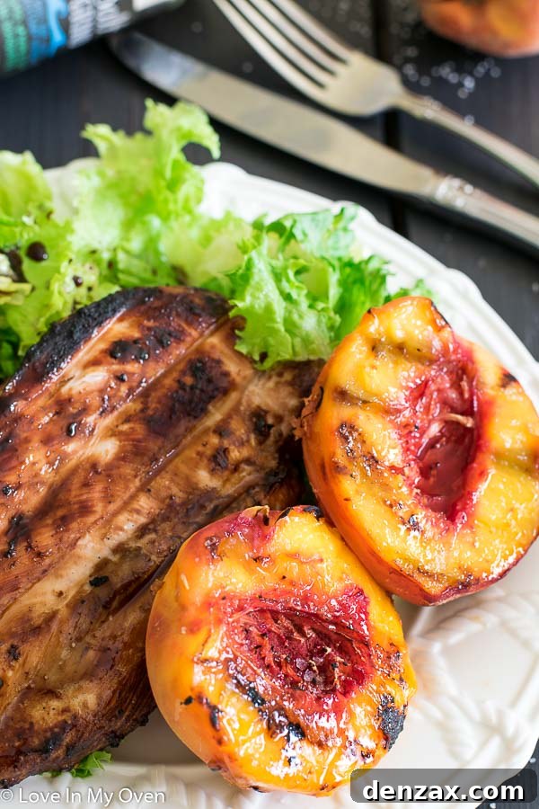 Juicy Grilled Chicken with Sweet and Savory Peaches