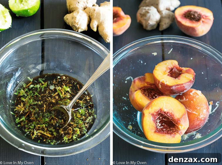 Ginger Lime Marinade for Chicken and Peaches