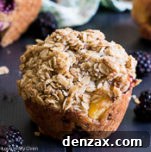 blackberry-peach streusel muffins