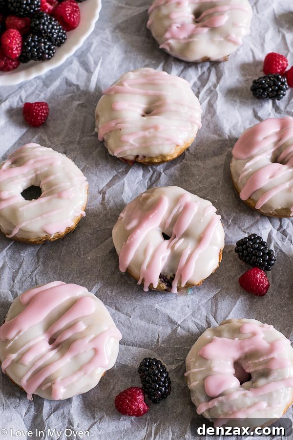 Mixed Berry Vanilla Donuts stack