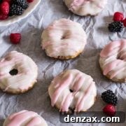 Baked Berry Donuts with Vanilla Glaze