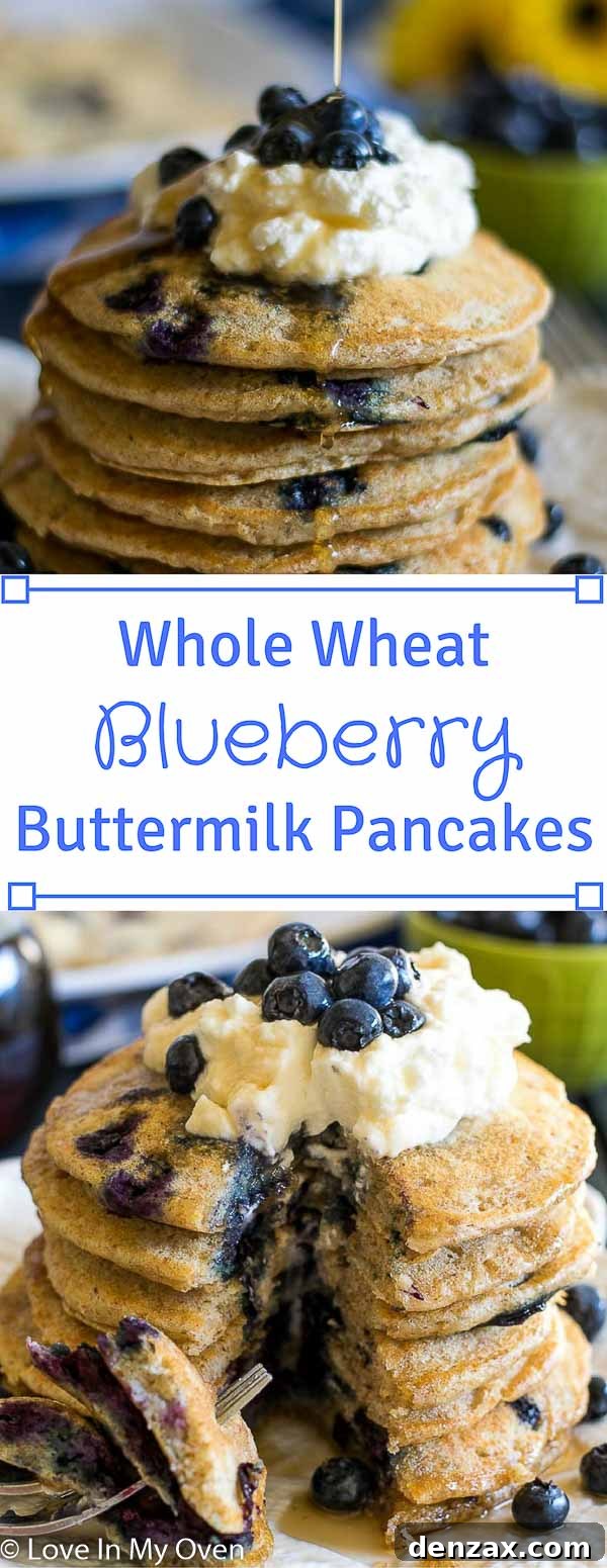 Whole Wheat Blueberry Buttermilk Pancakes