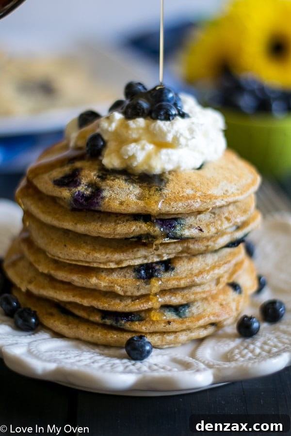 Whole Wheat Blueberry Buttermilk Pancakes