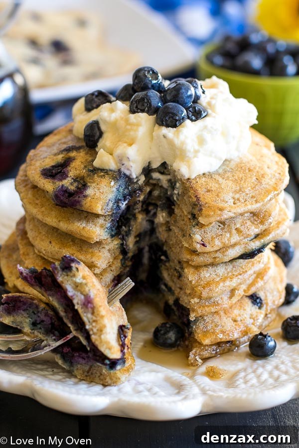 Close-up of Fluffy Whole Wheat Buttermilk Pancake