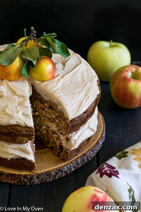 Fully decorated Salted Caramel Apple Cake