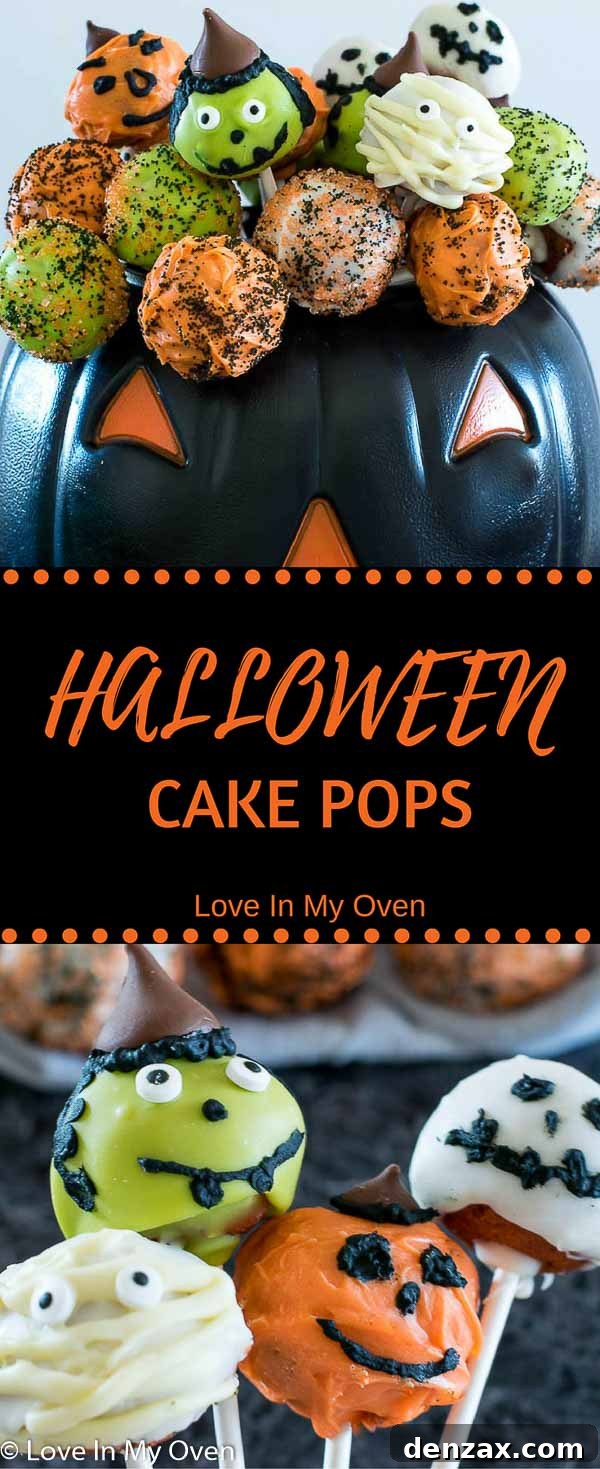 halloween cake pops close-up