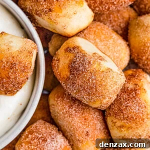 Pretzel bites with cream cheese dip