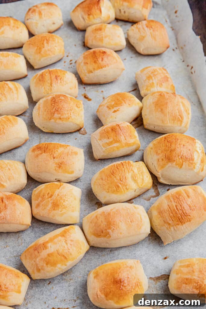 Baked pretzel bites on a baking sheet