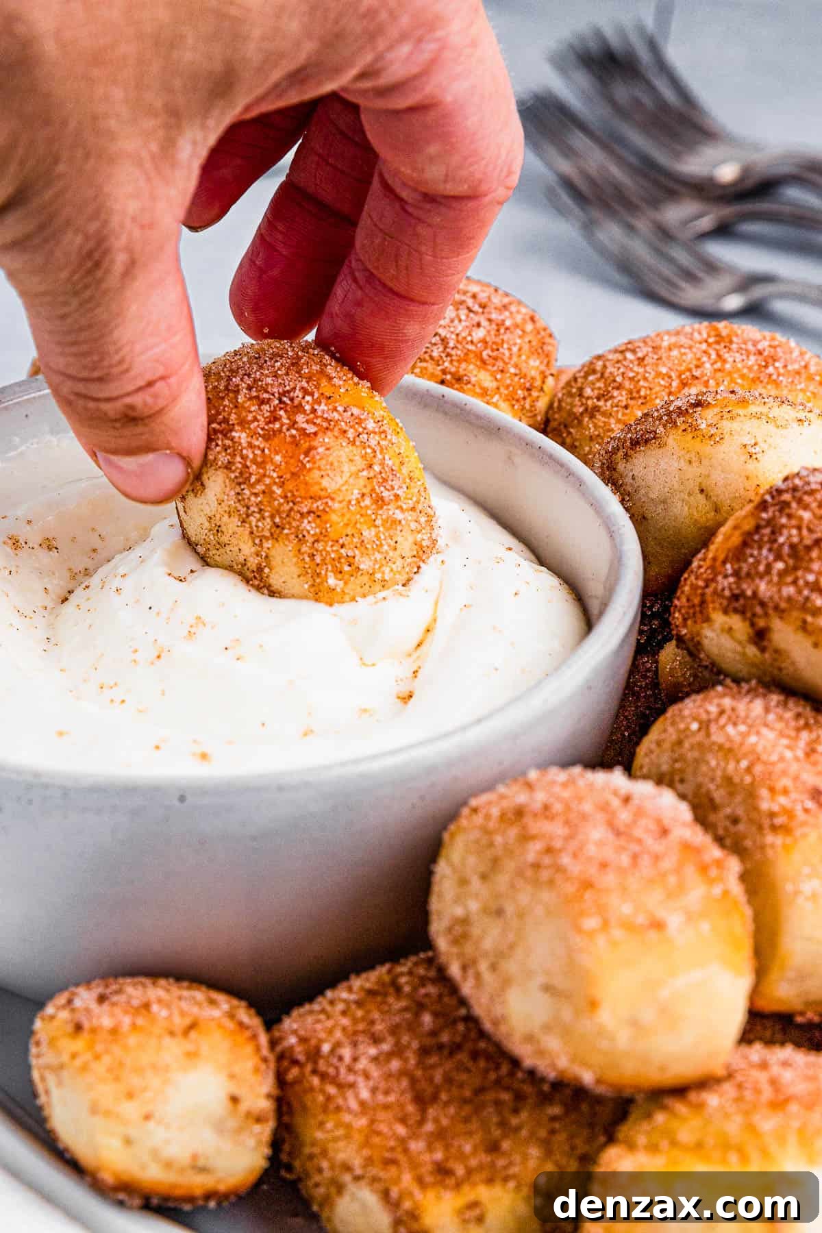 Cream cheese dip in a bowl