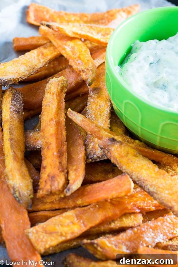 Sweet Potato Fries with Dill Dip