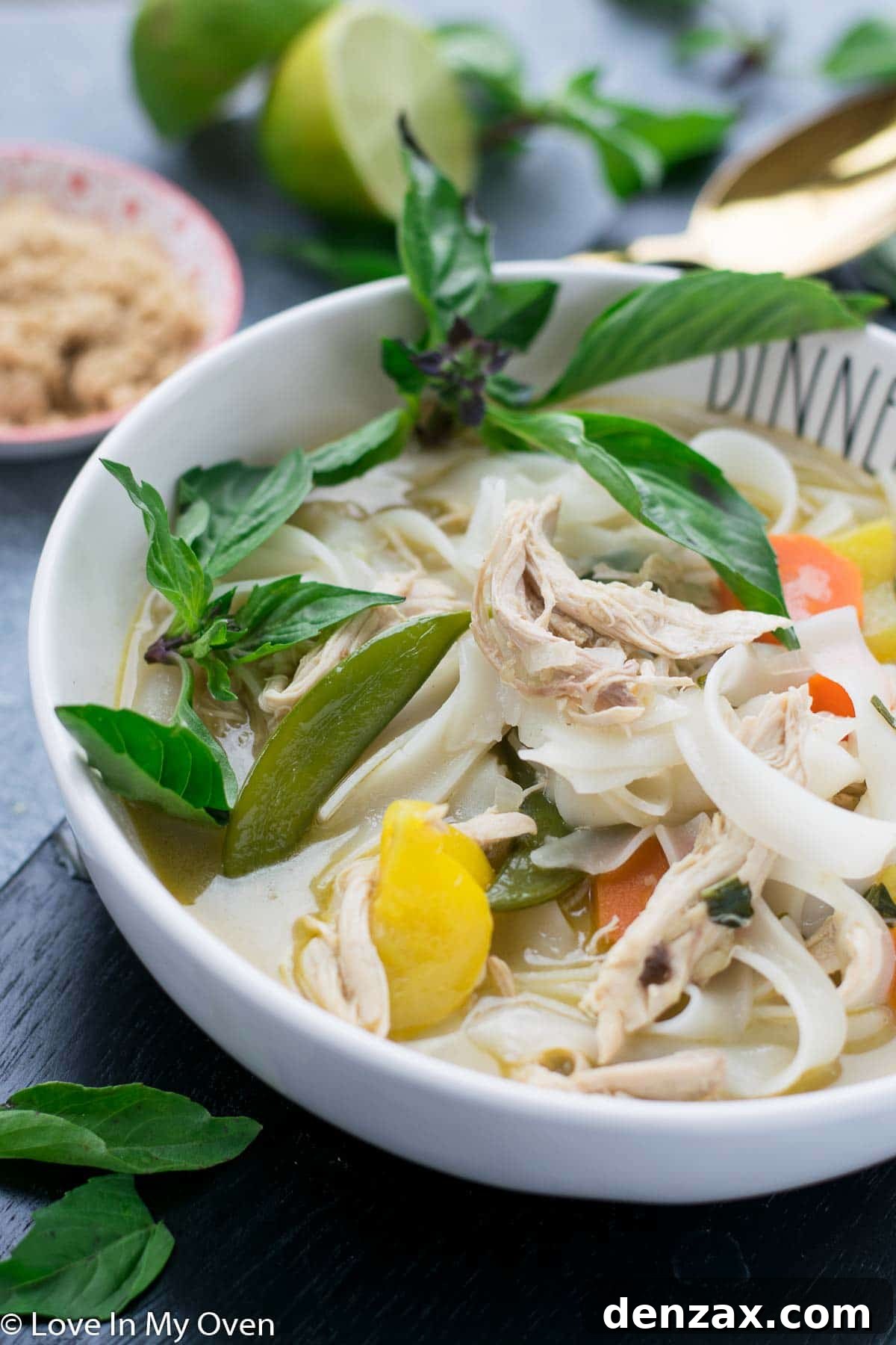 Spicy Thai Chicken Noodle Soup, a comforting and flavorful dish for cold weather.