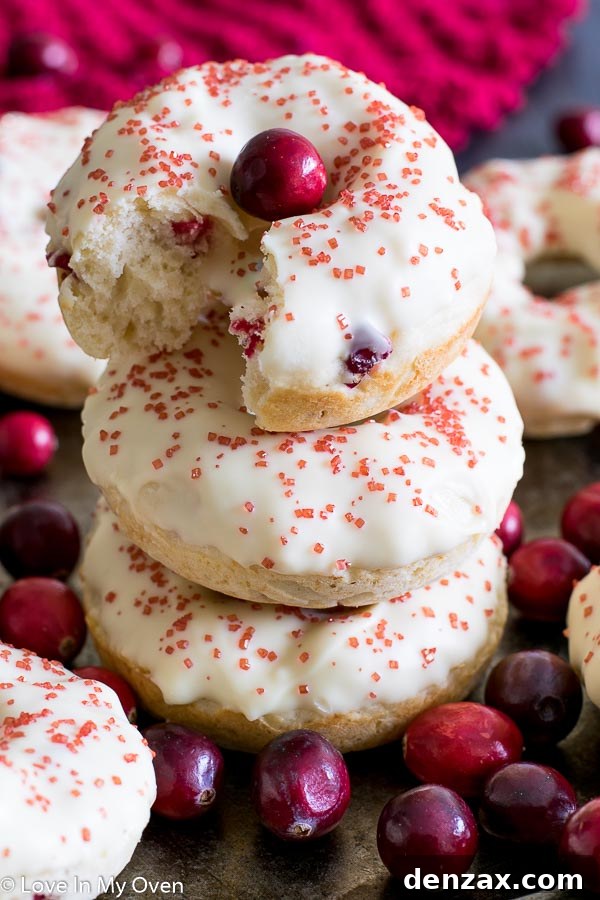 Delicious Baked White Chocolate Cranberry Donuts