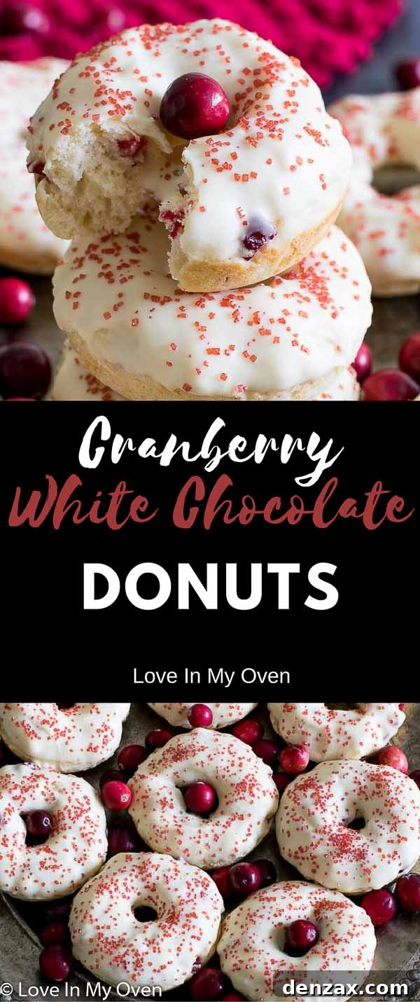 Delicious Baked Cranberry Donuts with White Chocolate Glaze