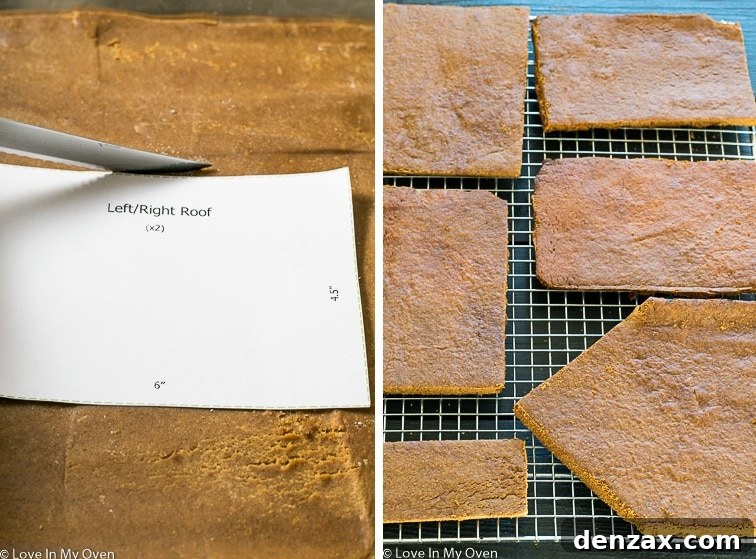 Gingerbread House Pieces Baking