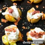 Loaded Smashed Potatoes with all the toppings