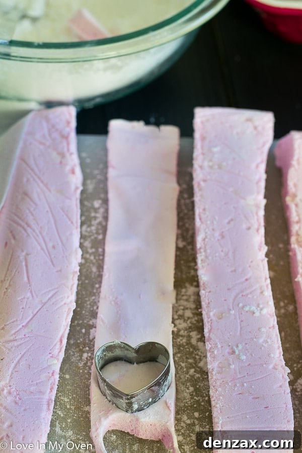Cutting Homemade Chocolate and Strawberry Marshmallows