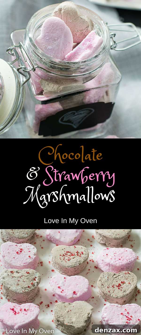 chocolate and strawberry marshmallows