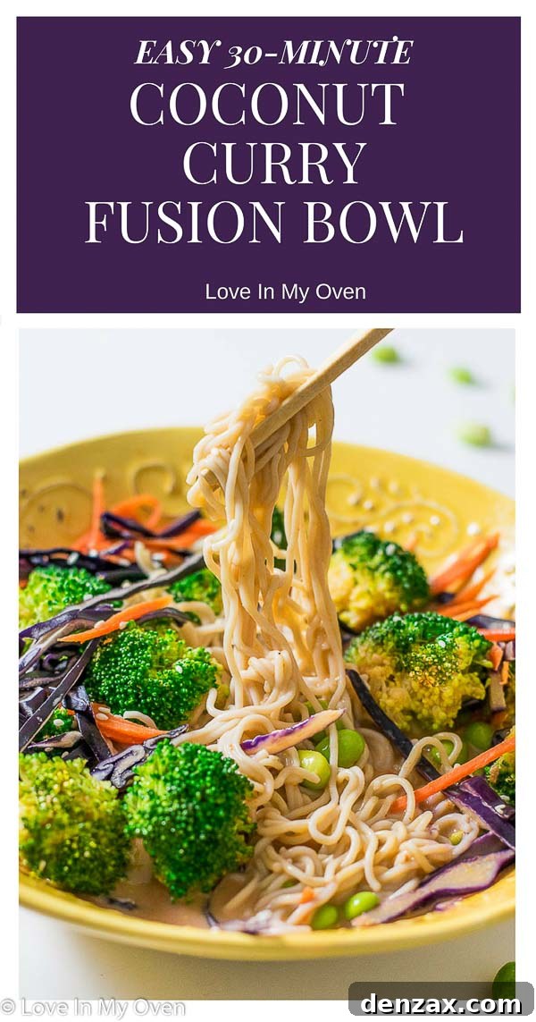 Pin for later: Coconut Curry Fusion Bowl, a quick and easy vegan and gluten-free meal