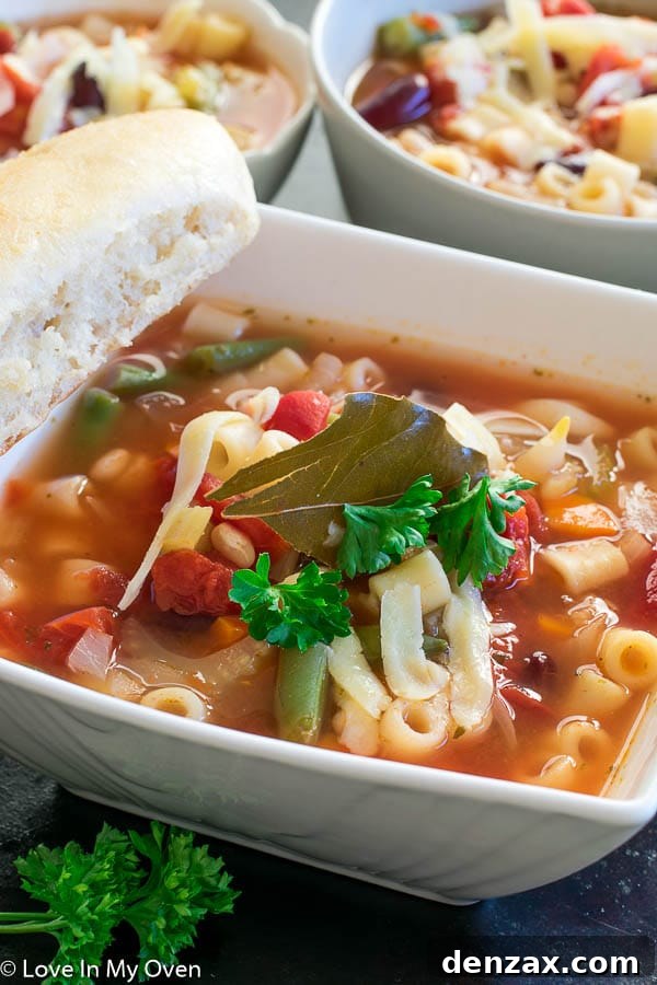 Serving Crockpot Minestrone Soup