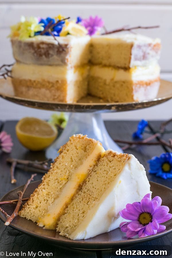 Close-up of Lemon Layer Cake