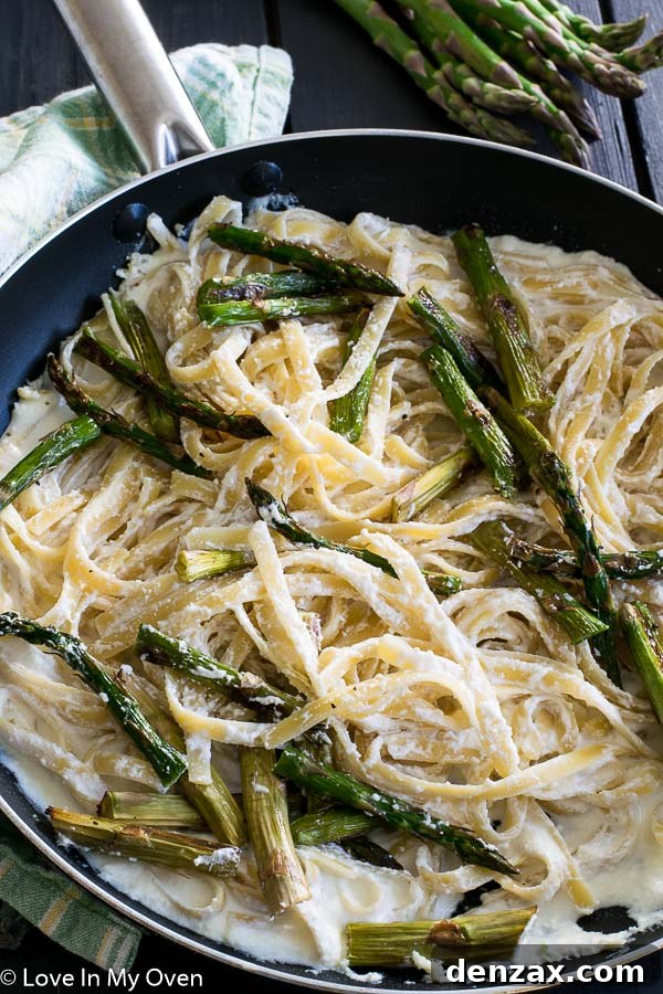 Creamy Roasted Asparagus and Ricotta Fettuccine