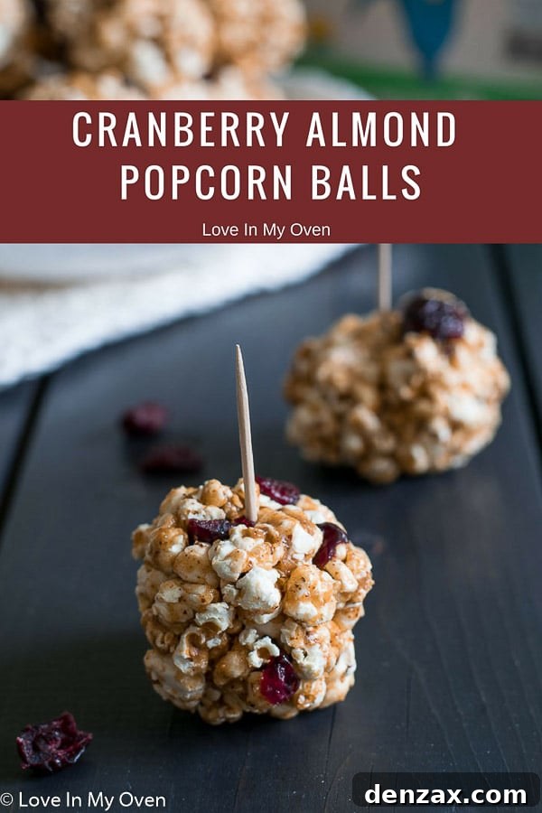 Healthy snack for kids: Cranberry Almond Popcorn Balls