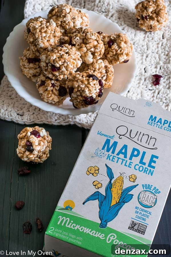 Cranberry Almond Popcorn Balls, a healthy alternative