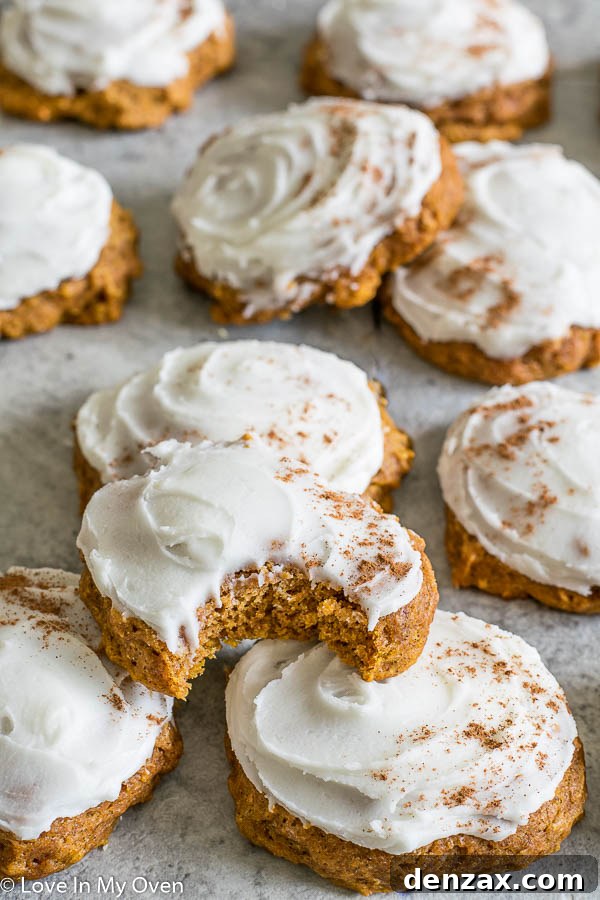 iced pumpkin cake cookies