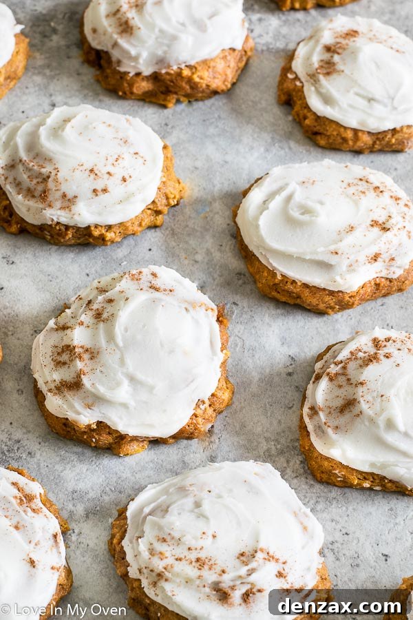 pumpkin cake cookies with glaze