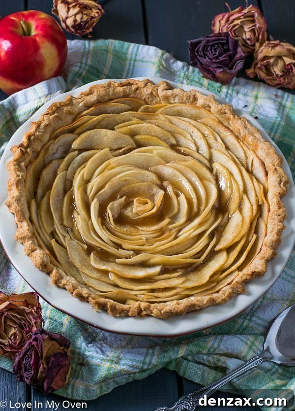 Stunning Salted Caramel Apple Rose Pie