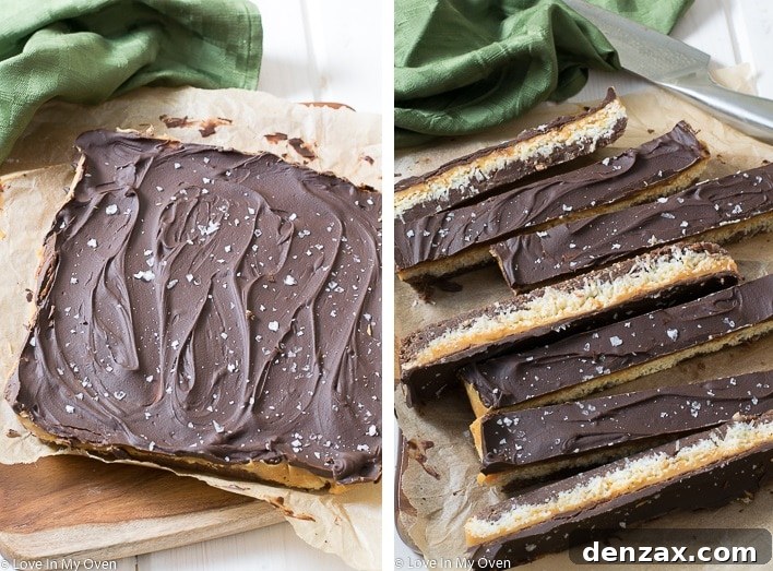 Chocolate Caramel Bliss Bars Baking Steps