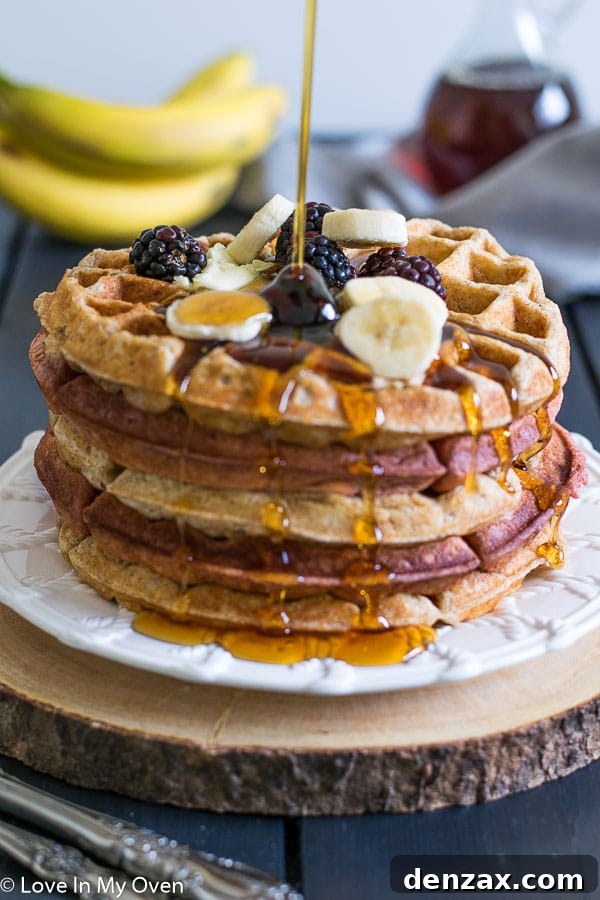 Fluffy Baby-and-Me Banana Waffles, suitable for both infants and adults.