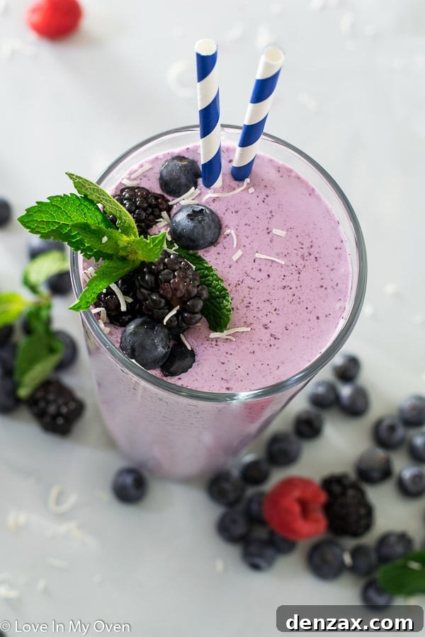 Refreshing Low-Carb Blueberry Smoothie to combat winter blues