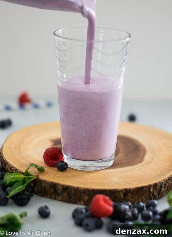 Enjoying a comforting Low-Carb Blueberry Smoothie during winter