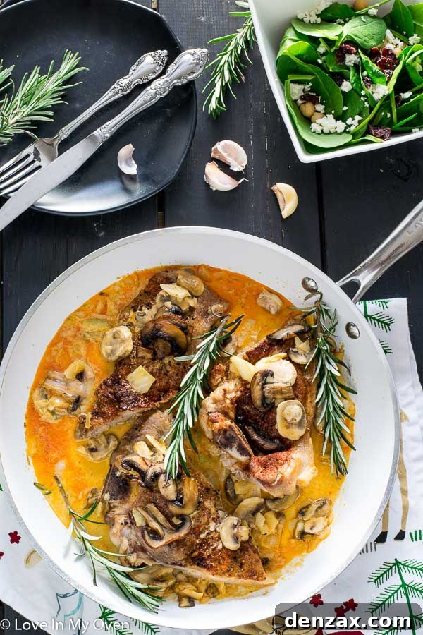 Easy One-Pan Pork Chops and Rice 4 One-Pan Pork Chops with Rice and Creamy Sauce Close Up