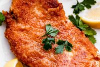 Crispy Chicken Schnitzel Recipe with Lemon and Herb Breadcrumbs