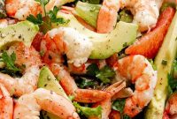 Creamy Avocado Shrimp Salad with Lime and Cilantro
