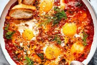 Savory Eggs in Purgatory: Fiery Tomato-Poached Breakfast Recipe