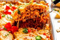 Dorito Casserole Recipe with Creamy Beef and Cheese Bake