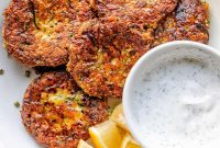 Crispy Zucchini Fritters with Yogurt Dill Sauce