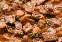 Savory Beef Tips Simmered in Mushroom Gravy