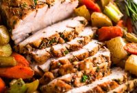 Herb-Roasted Pork Loin with Garlic Vegetables