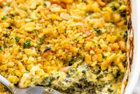 Creamy Baked Chicken Casserole with Garlic and Herb Crust